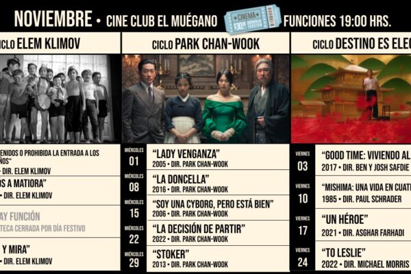 Cartelera Cineclub El Muégano en Noviembre 